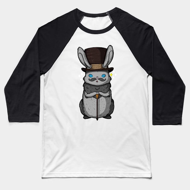 Top Hat Bunny Baseball T-Shirt by zarya_kiqo